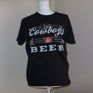 Cowboys & Beer Black T-Shirt